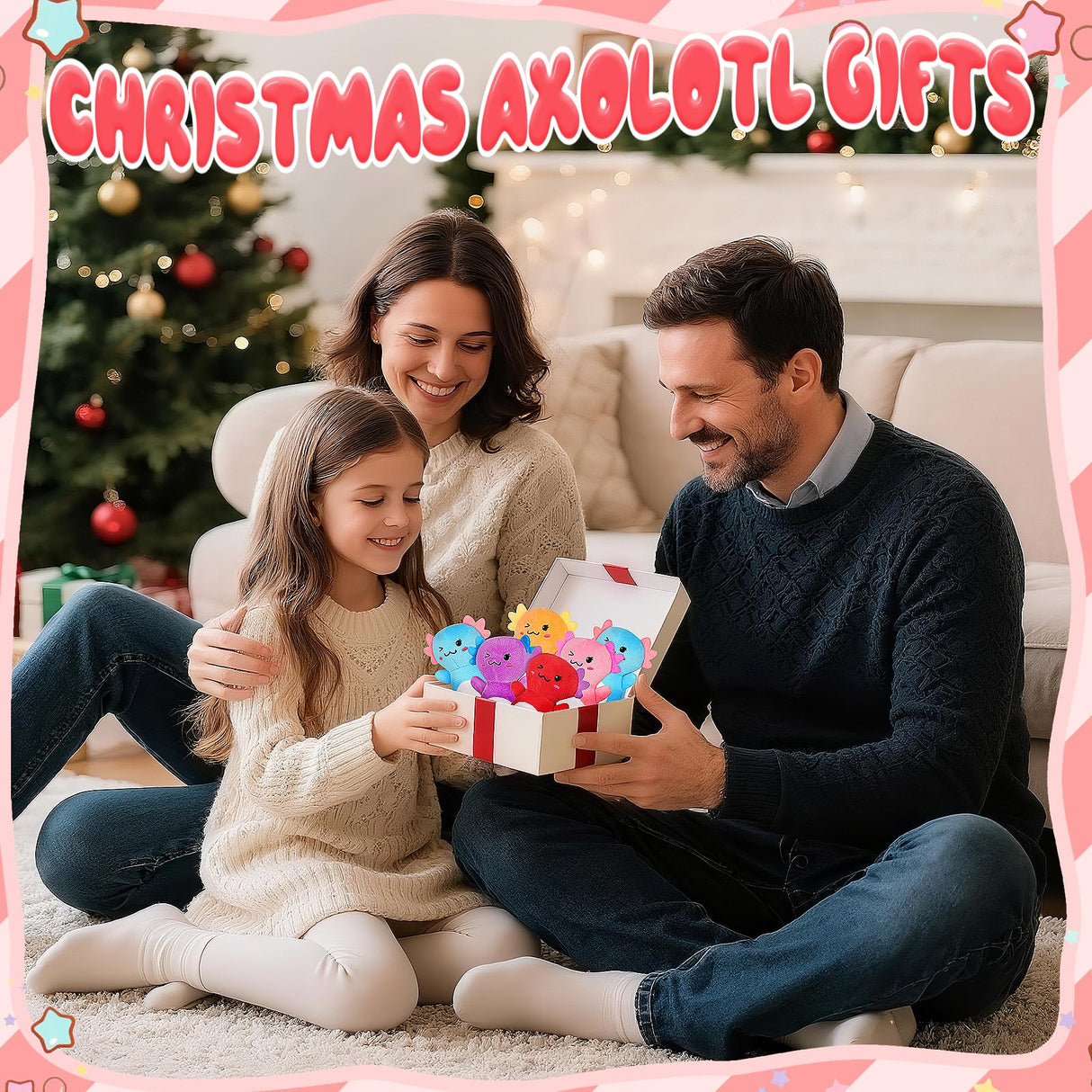 Rdogeia 12Pcs Mini Axolotl Stuffed Animal,Bulk Axolotls Plush Party Favors Small Axolotl Plushies Gifts Ornament for Birthday,Christmas Stock Stuffer for Kids Girls Boys Xmas Gifts Classroom Rewards