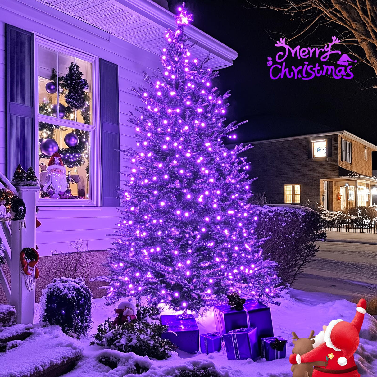 JMEXSUSS 250 LED Halloween String Lights, 91.5ft Purple Halloween Lights Outdoor Waterproof, 8 Lighting Modes Connectable Christmas Tree Light for Yard Patio Party Holiday Decorations