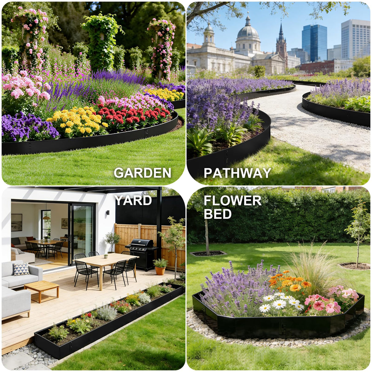 8 Inch Galvanized Steel Landscape Edging – Rounded Edge Metal Border