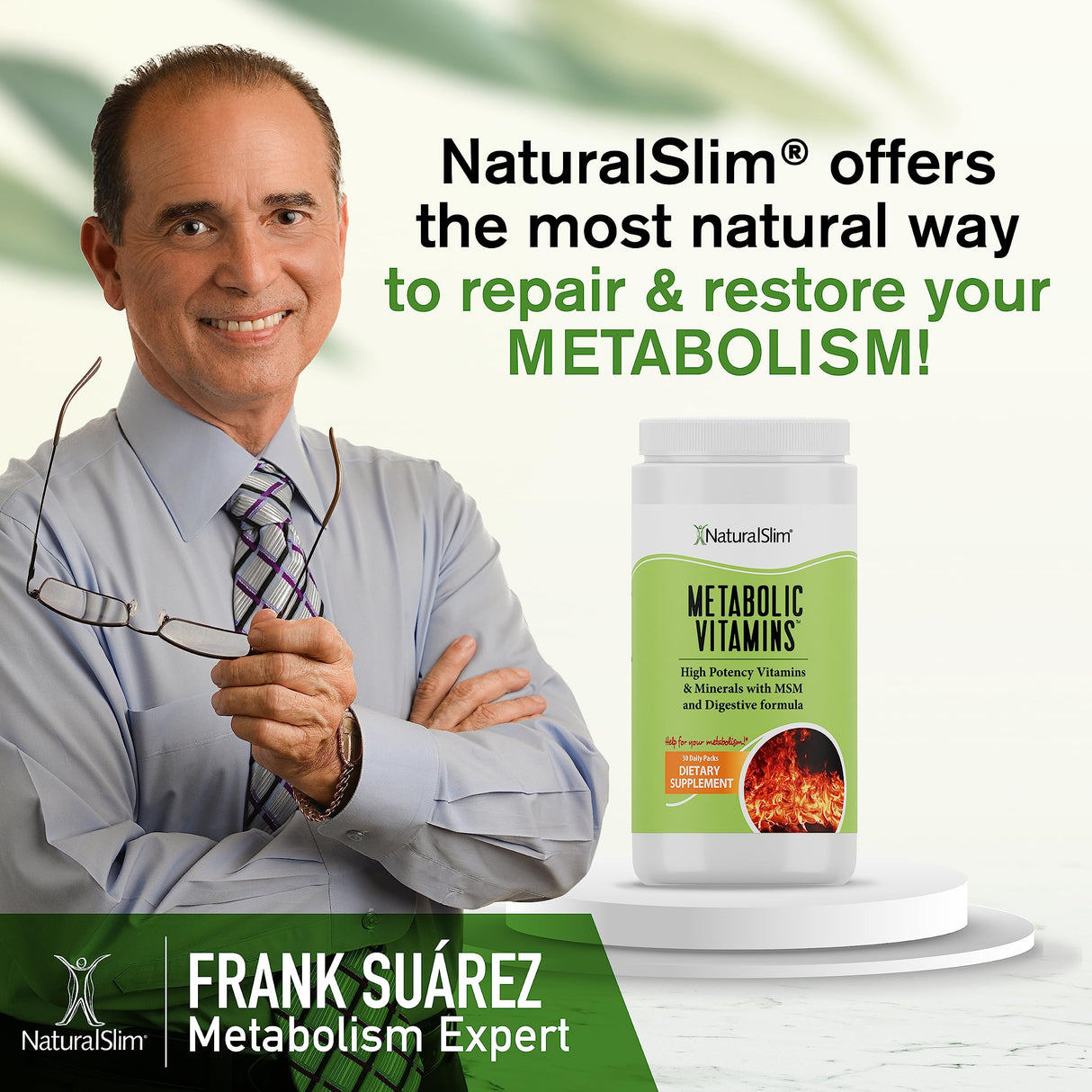 NaturalSlim Metabolic Vitamins - Combination of High Potency Multivitamins, Minerals, B Complex, Msm, & Digestive Formula Supplements for Men & Women - Energy & Metabolism Support - Capsule,1 Pack