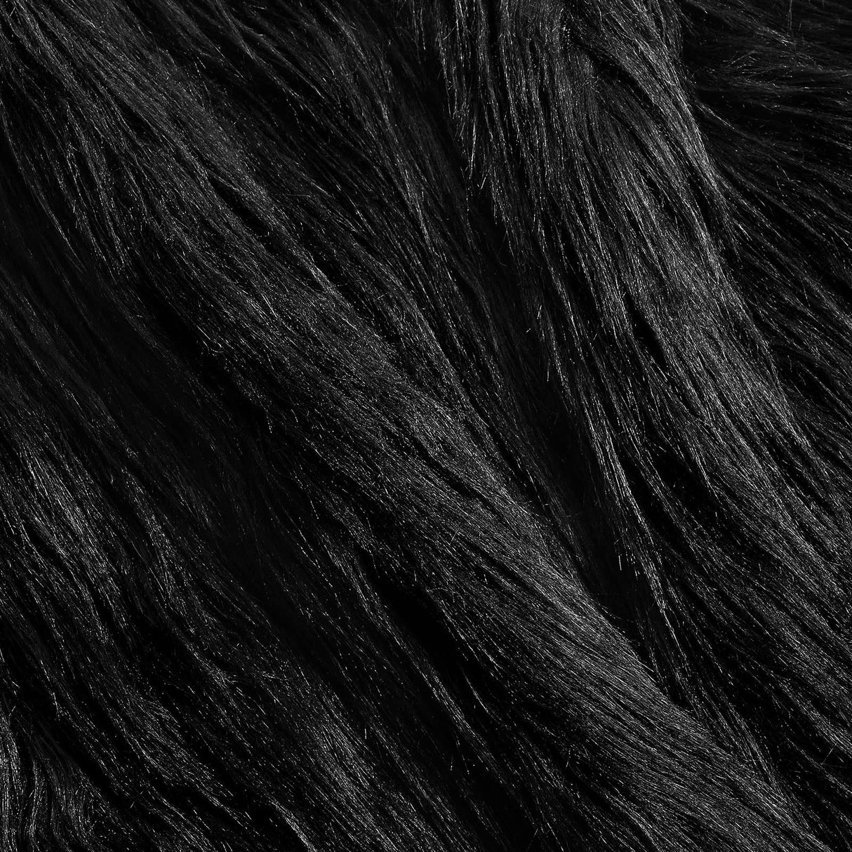 Tatuo 60 x 18 Inch Black Faux Fur Fabric Halloween Fluffy Fuzzy Craft Fake Fur Cuts Shaggy Synthetic Plush Patch Sewing DIY Winter Christmas Costume Gnome Beard Miniature Dolls Rugs Mats Gift