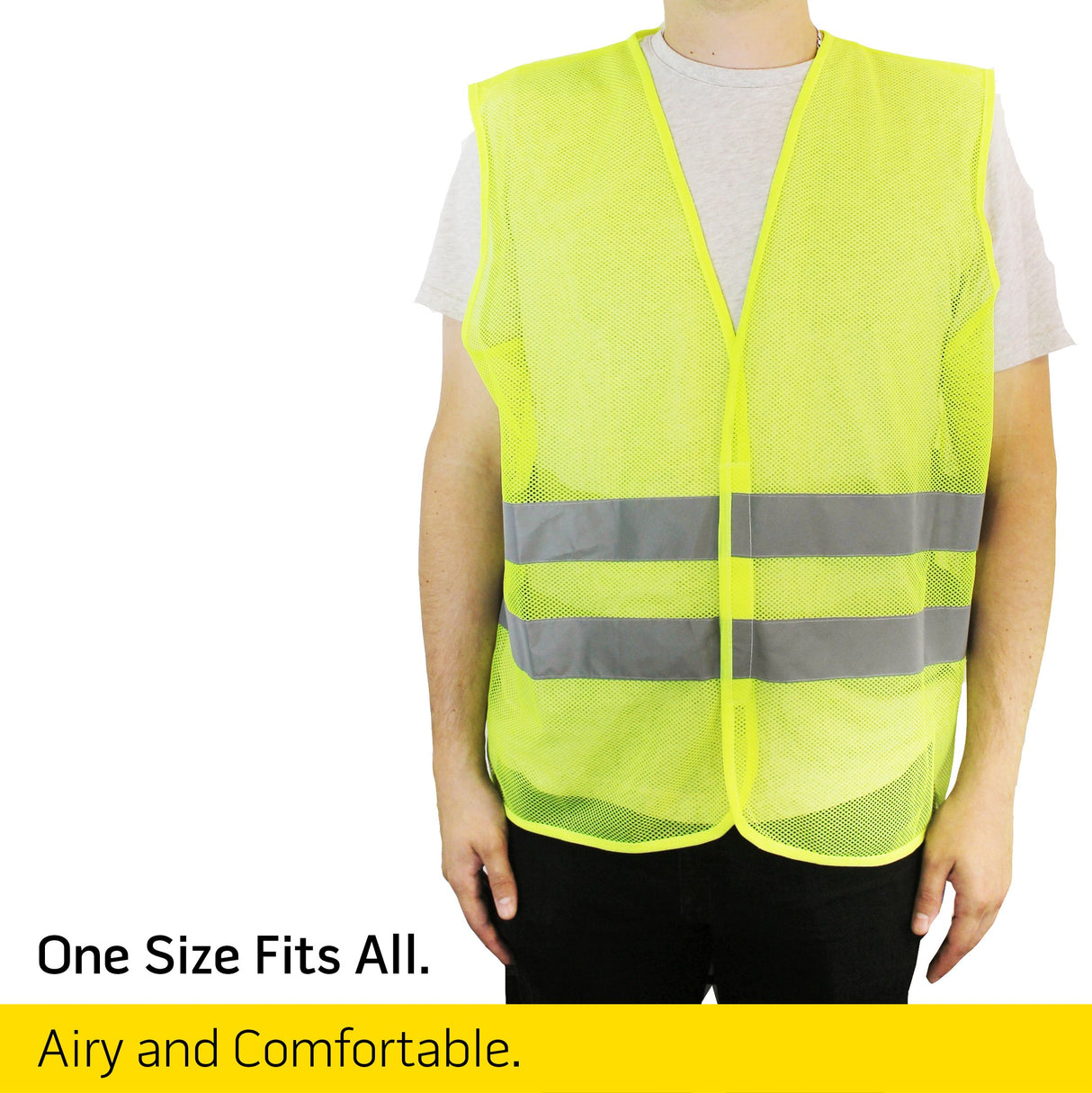 PeerBasics Safety Vests 5 Pack - Yellow Reflective High Visibility, Men Women