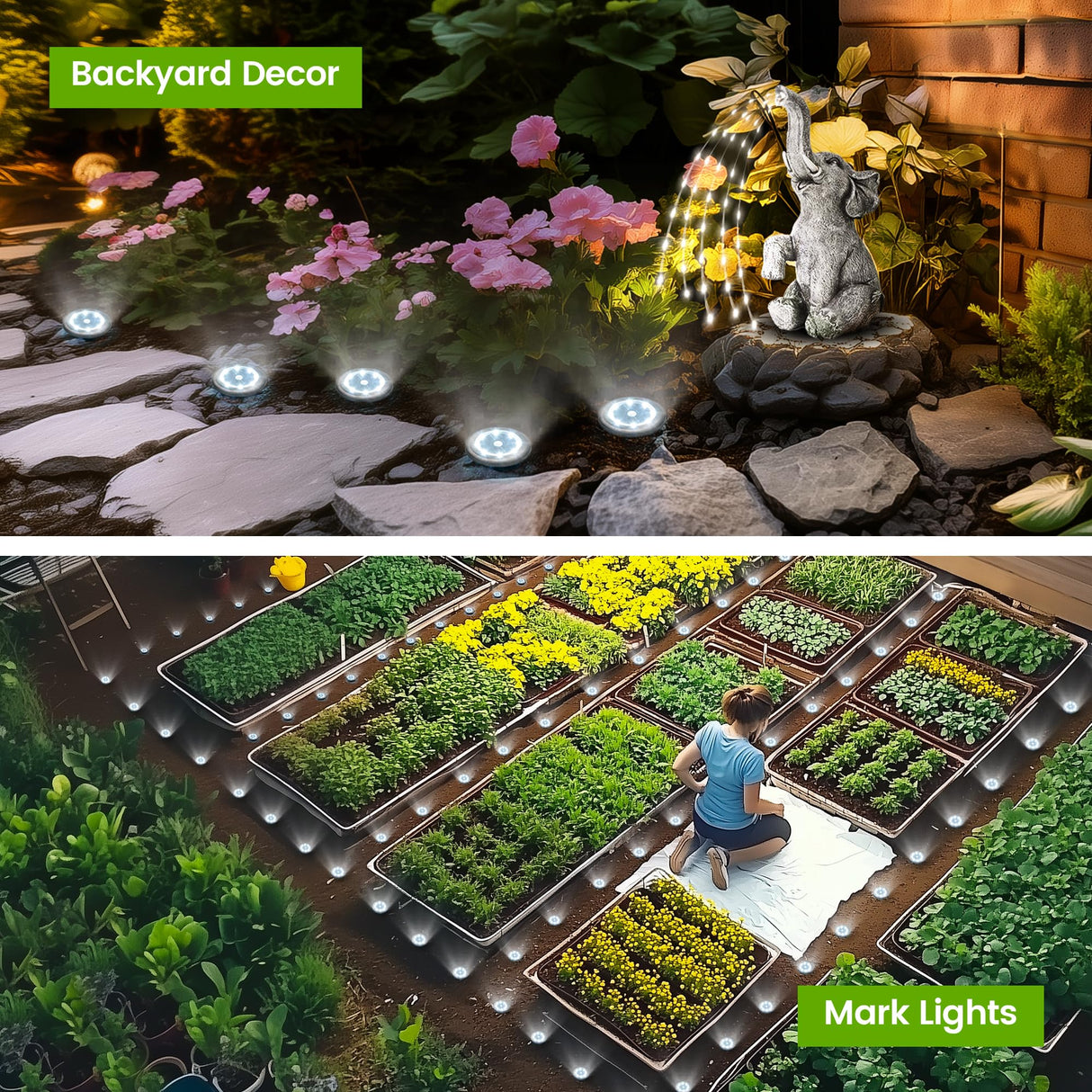 Mini Solar Ground Lights, 12 Pack Solar Powered Pathway Lights, Waterproof Outdoor Light for Garden, Driveway, Walkway, Backyard, Patio (Cool White)