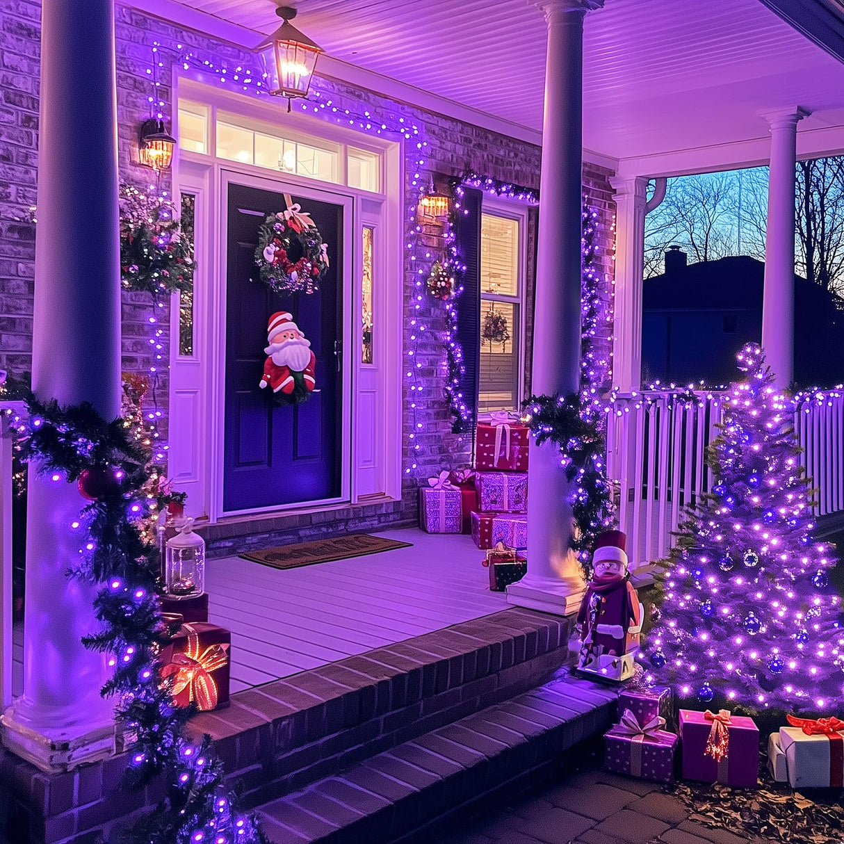 JMEXSUSS 500 LED Purple Halloween Lights, 173ft 8 Modes Halloween String Lights Outdoor Waterproof, Green Wire Purple LED Christmas Tree Light for Indoor Party House Christmas Decorations