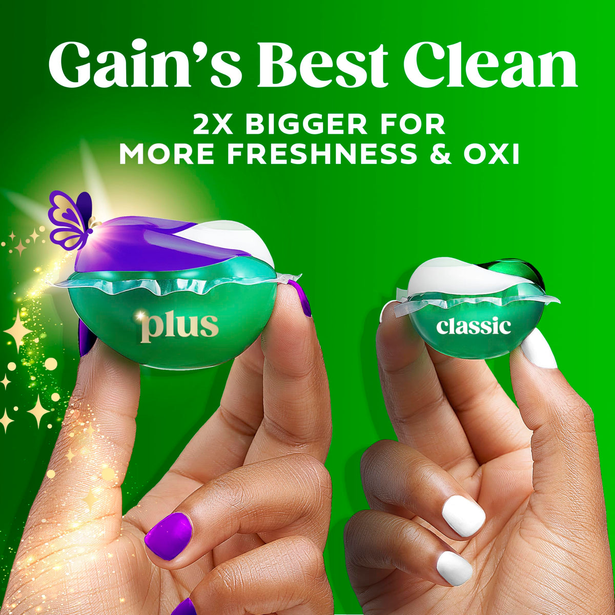 Gain Plus Flings Liquid Washing Detergent Pacs, Gain's Best Clean, All-In-One, Moonlight Breeze Scent, 45-Count Tub