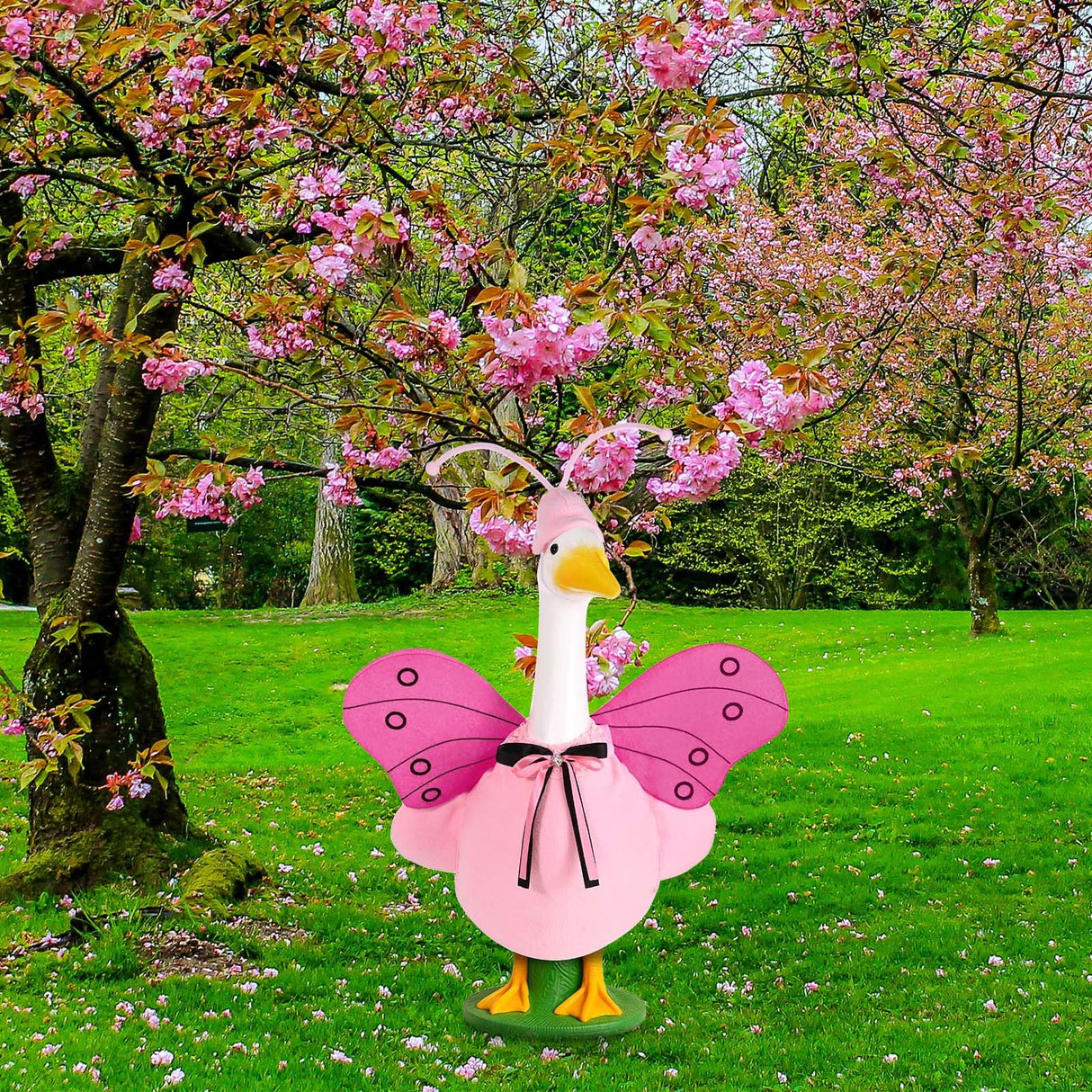 Bolsome Summer Goose Outfit Porch Goose Butterfly Outfit 23 Inch Garden Goose Butterfly Clothes with Wings Antenna Hat for Summer Holiday Outdoor Patio Yard Lawn Art Decor