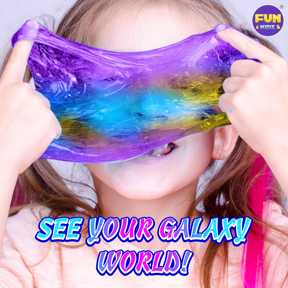 Toy Galaxy Slime Kit for Boys Girls 10-12, FunKidz Ultimate Metallic Slime Making Kit for Kids Ages 8-12 DIY Glow Galactic Globe Shape Fun Slime Gifts