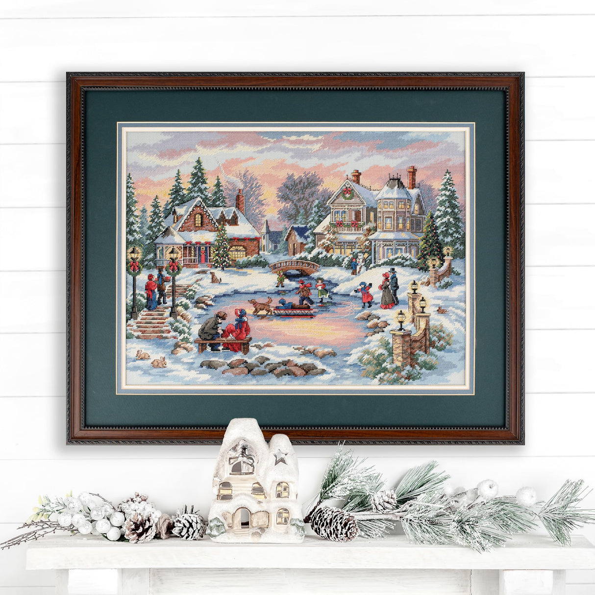 Dimensions Gold Collection Counted Cross Stitch Kit, Treasured Time Christmas Cross Stitch, 16 Count Dove Grey Aida, 16'' x 12''