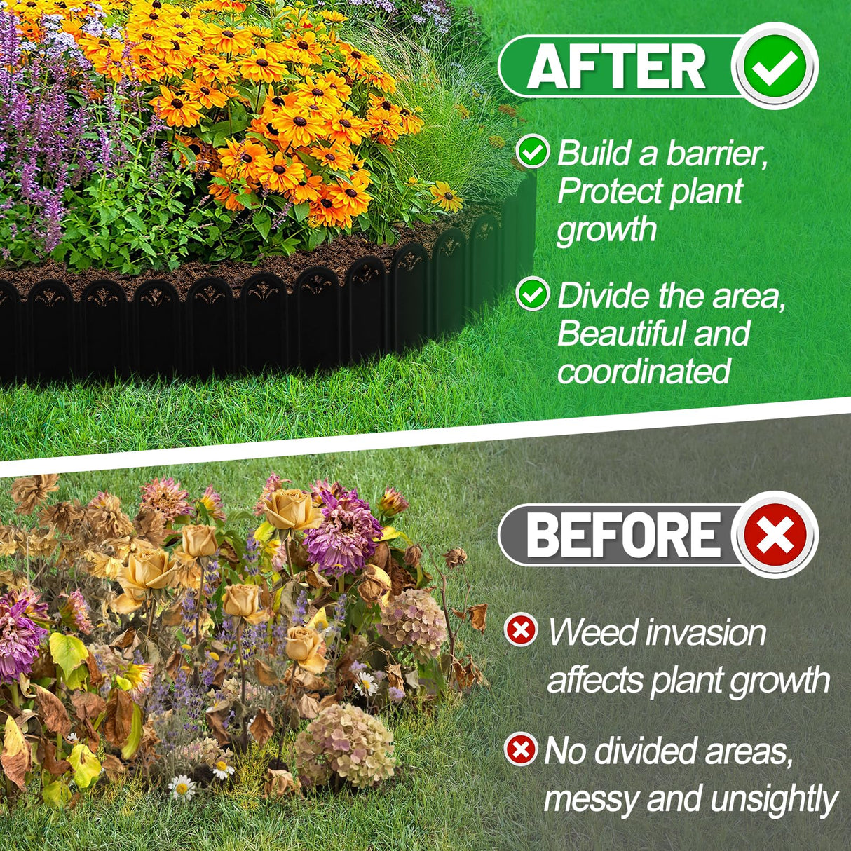Bigmeta 15ft Thicken Sturdy Garden Edging