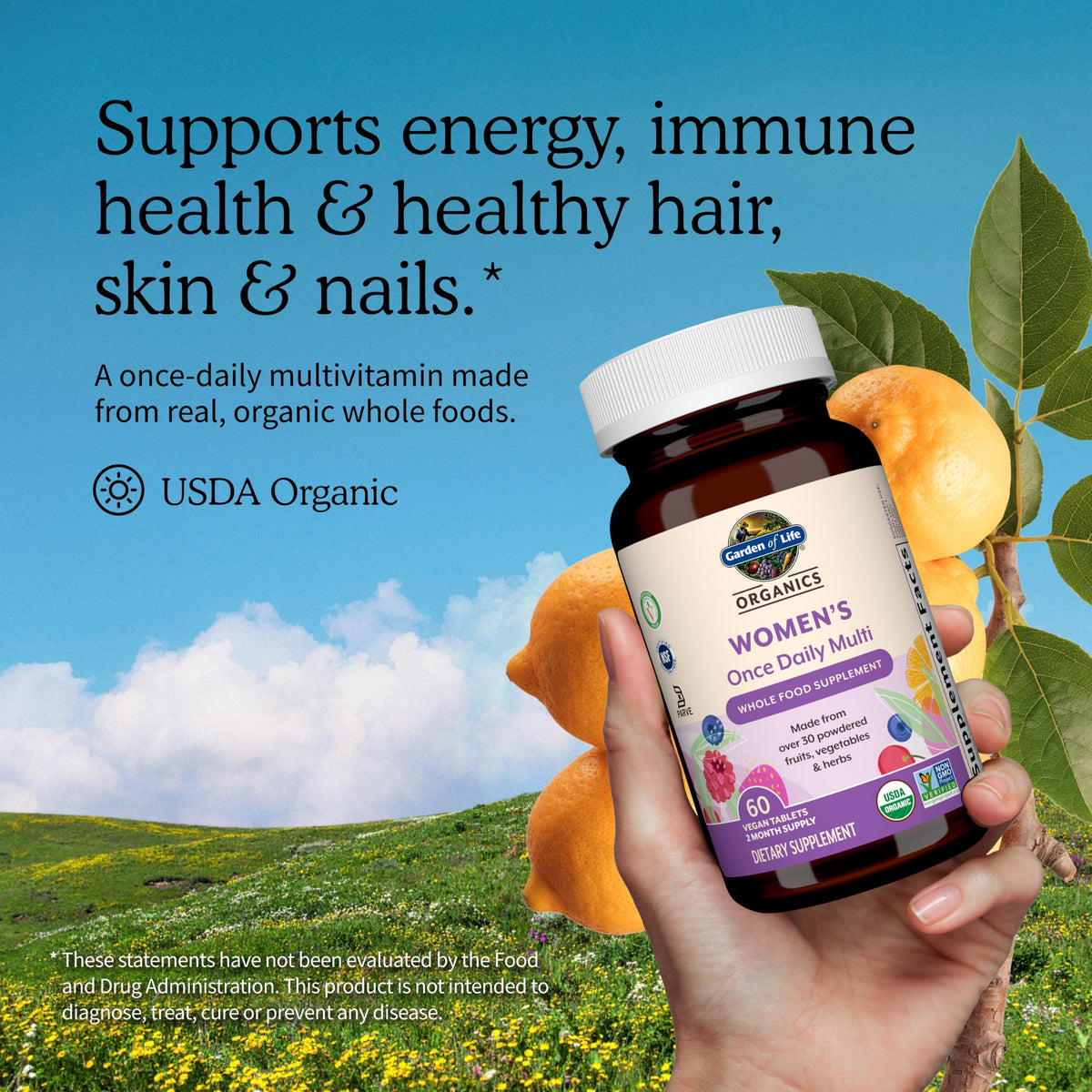 Garden of Life Organics Women's Once Daily Multivitamin, 60 Tablets