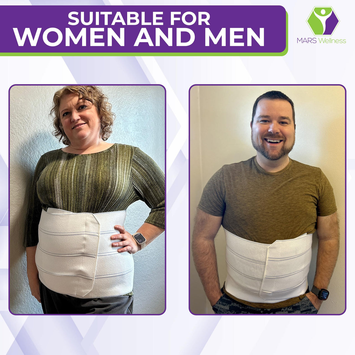 MARS WELLNESS Premium Plus Size Bariatric Abdominal Binder - 12" 4 Section/Panel - Bariatric Binder Abdominal Brace for Men or Women - Fits Waist Sizes 46" - 62"