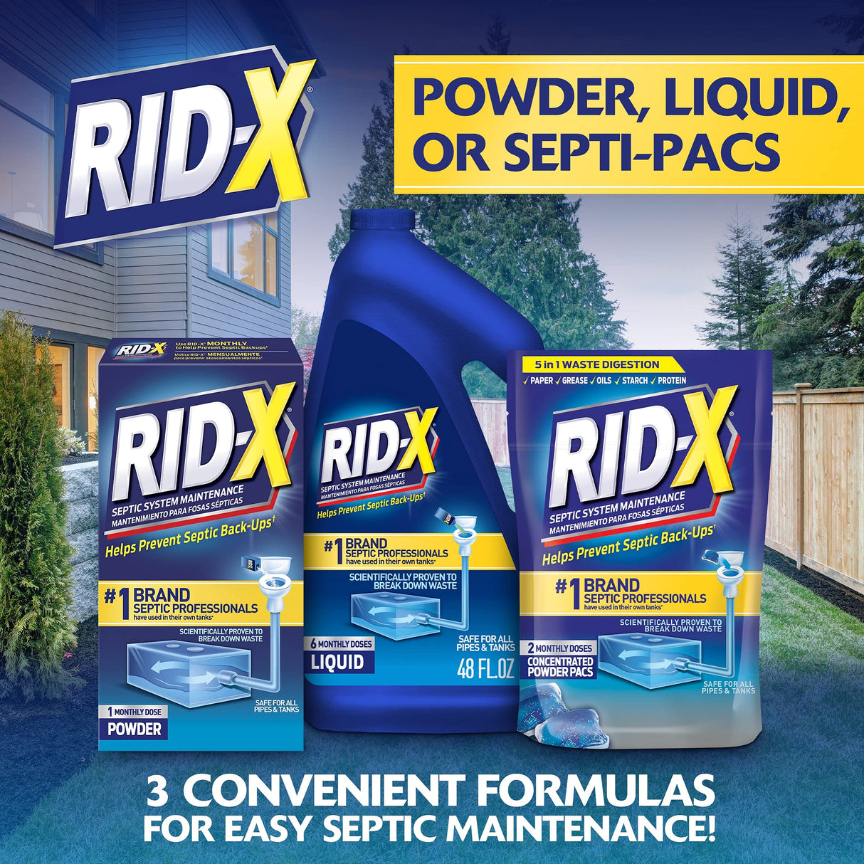 Rid-X Septic Treatment, 12 Month Supply of Septi-Pacs, 12.6 Oz