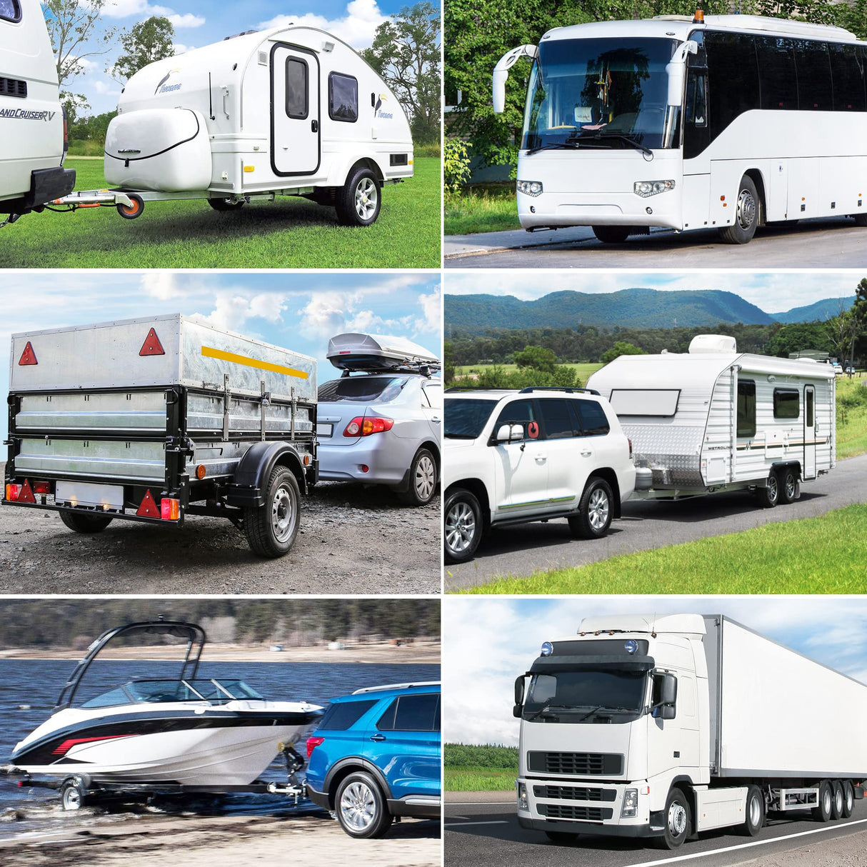 MICTUNING Heavy Duty 7 Way Plug Inline Trailer Cord with 7 Gang Junction Box 8 Feet, Weatherproof