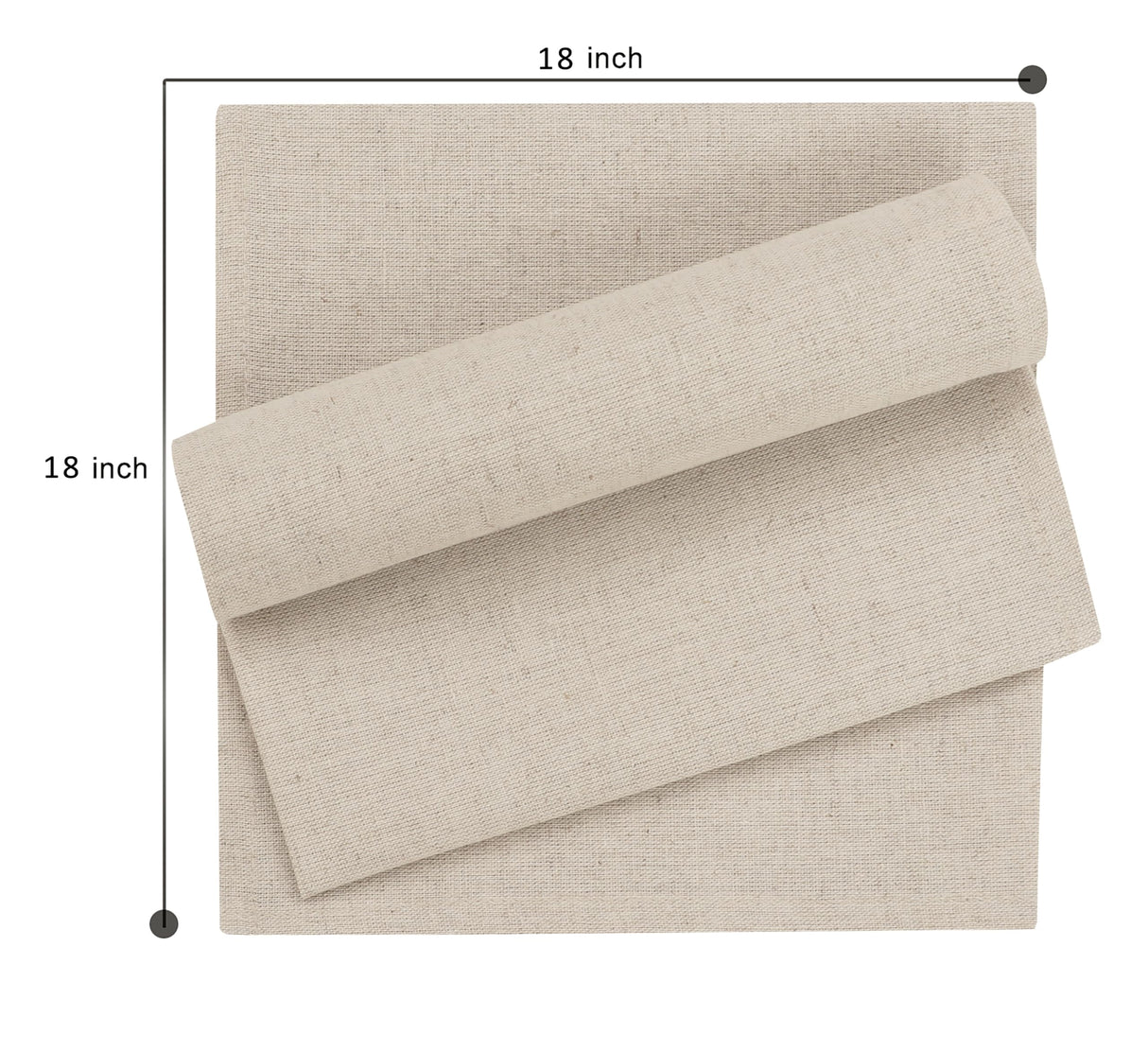 Ruvanti Linen Napkins Set of 12, 18x18 Cloth Napkins, Cotton Linen Blend Napkins Cloth Washable, Soft, Reusable Dinner Napkins for Wedding, Parties, Christmas, Thanksgiving, Everyday Use - Natural
