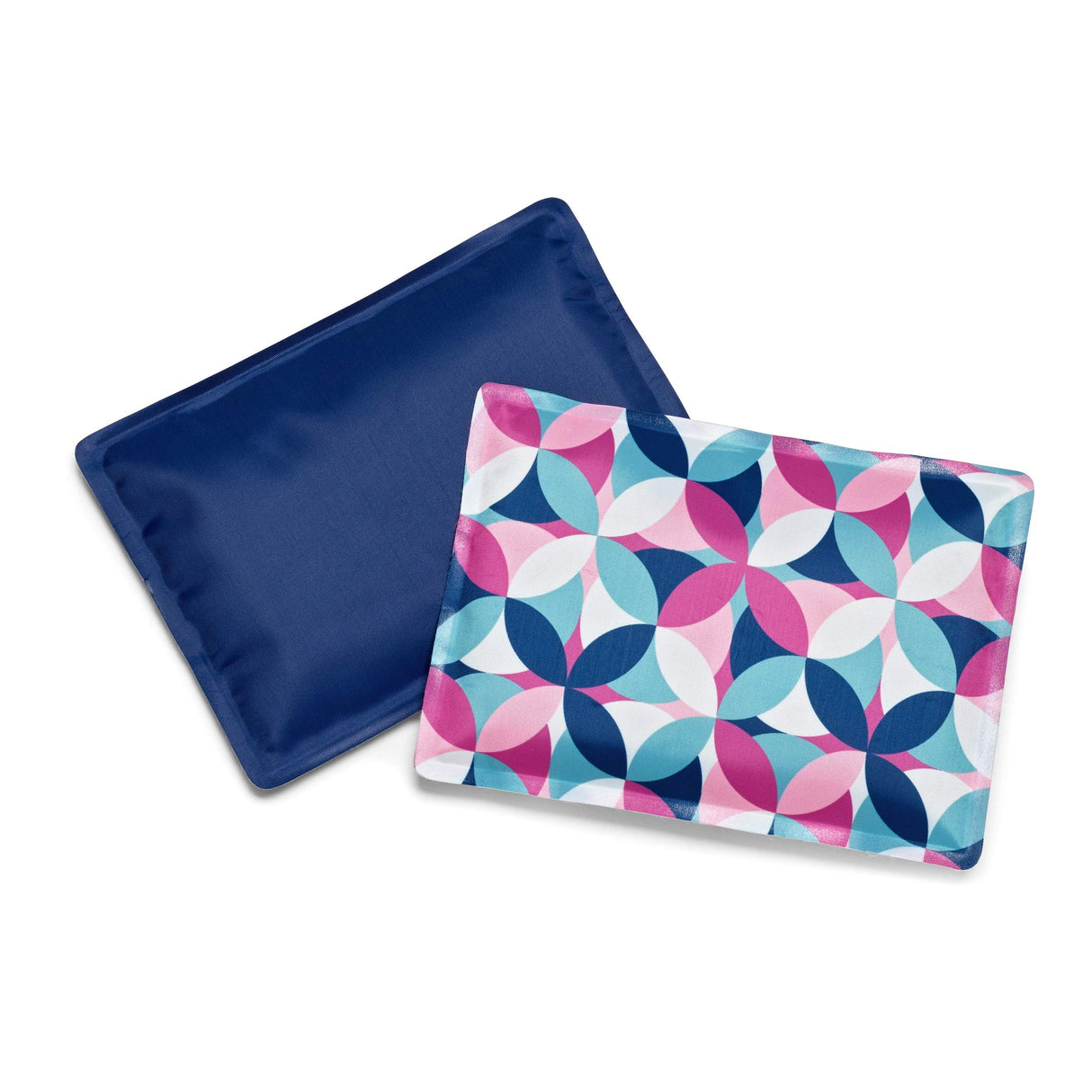 Fit & Fresh Cool Coolers 2 Pack Soft Ice for Lunch Bags, Flexible Stretch Nylon, Durable, Reusable Lunch Box Ice Packs, Soft Ice, Reusable Freezer Packs, Lunch Ice, Easy to Clean, Geo & Navy