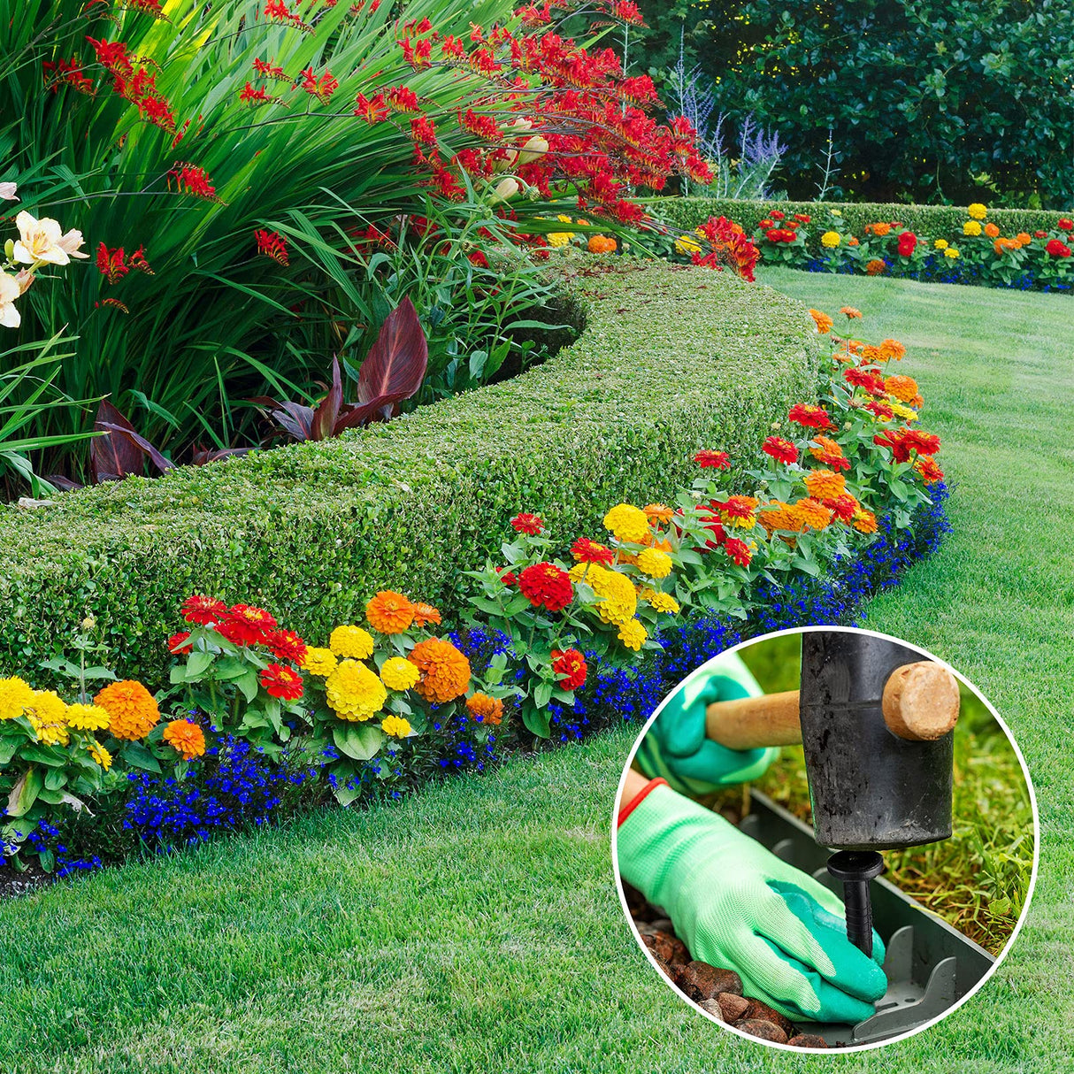 Honoson 200 Pack Landscaping Spikes Anchoring Spike Plastic Ground Stake for Lawn, Weed Barriers, Turf, Paver Edging, House Construction (8 Inch)