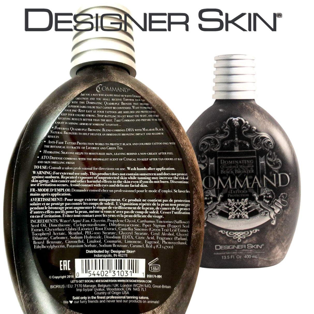 Designer Skin Command Tanning Lotion 13.5oz Bottle