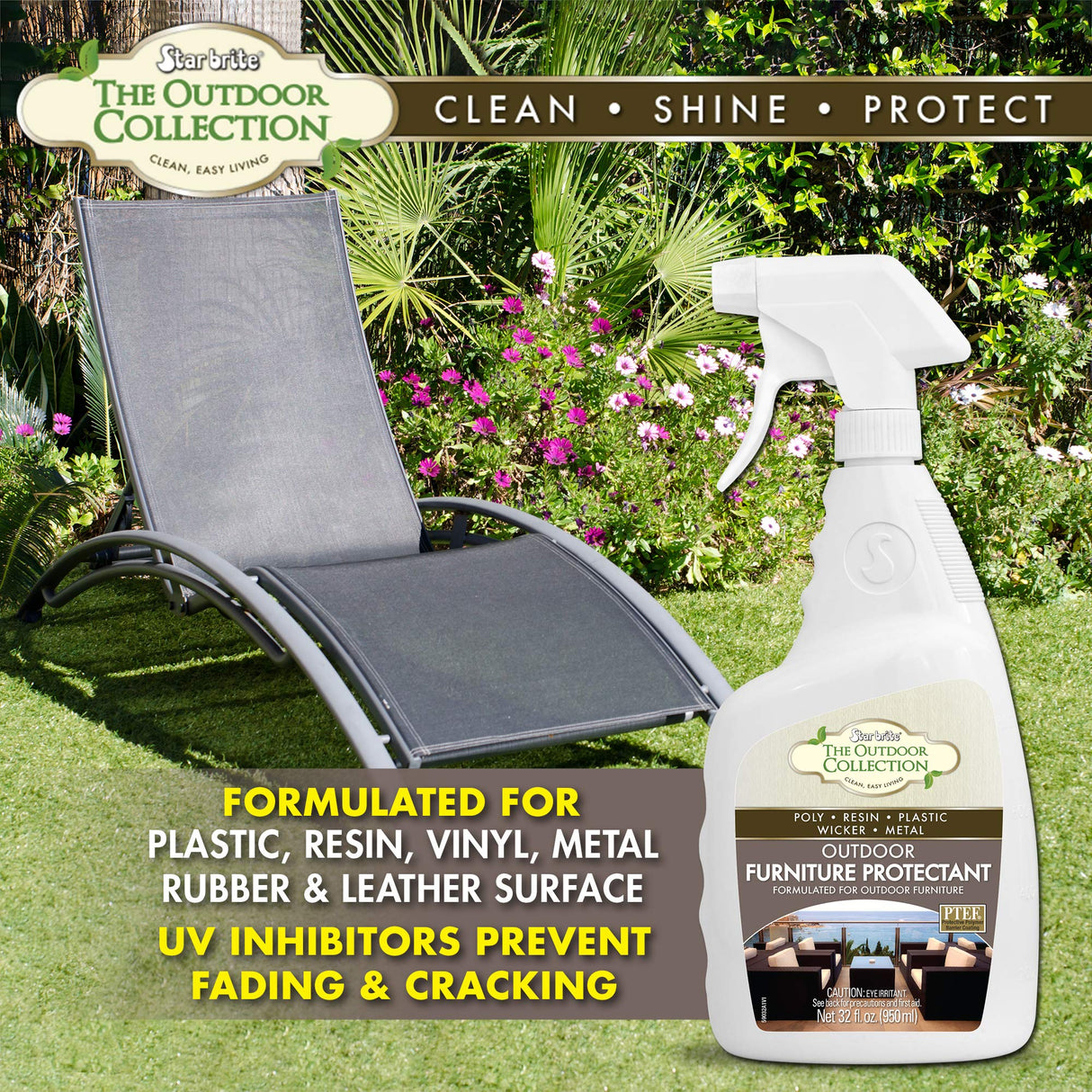 STAR BRITE Outdoor Collection Furniture Protectant Spray - Ideal for Extending the Life & Color of Backyard Patio Chairs, Couches, and Furniture 32 OZ (59032)