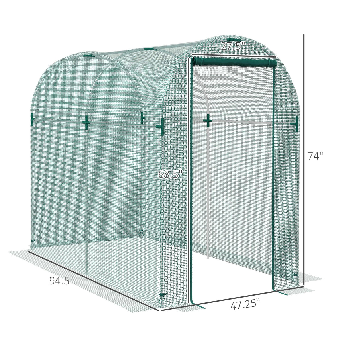 Outsunny 4' x 8' Crop Cage Plant Protection Tent with Zippered Door, Green