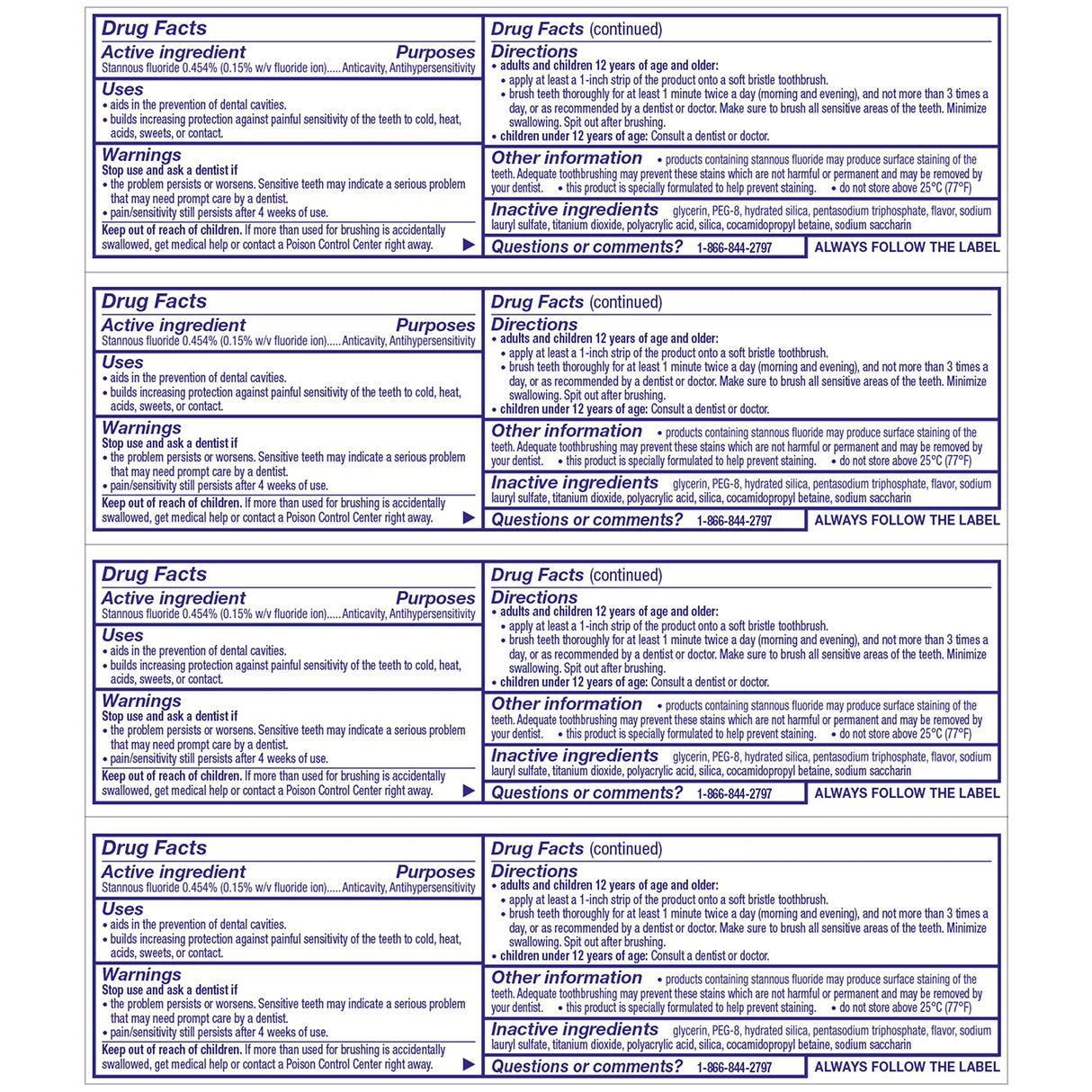 Sensodyne Repair and Protect Whitening Toothpaste, Toothpaste for Sensitive Teeth and Cavity Prevention, 3.4 oz (Pack of 4)
