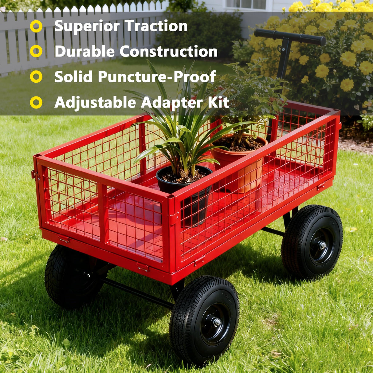 FEILOONG 4.10/3.50-4 Flat Free Tire, 10 Inch Solid Tires and Wheels Replacement with 5/8'' Bearings, 2.2" Offset Hub for Hand Truck, Dolly, Wheelbarrow, Includes Adapter Kit (2 PACK)