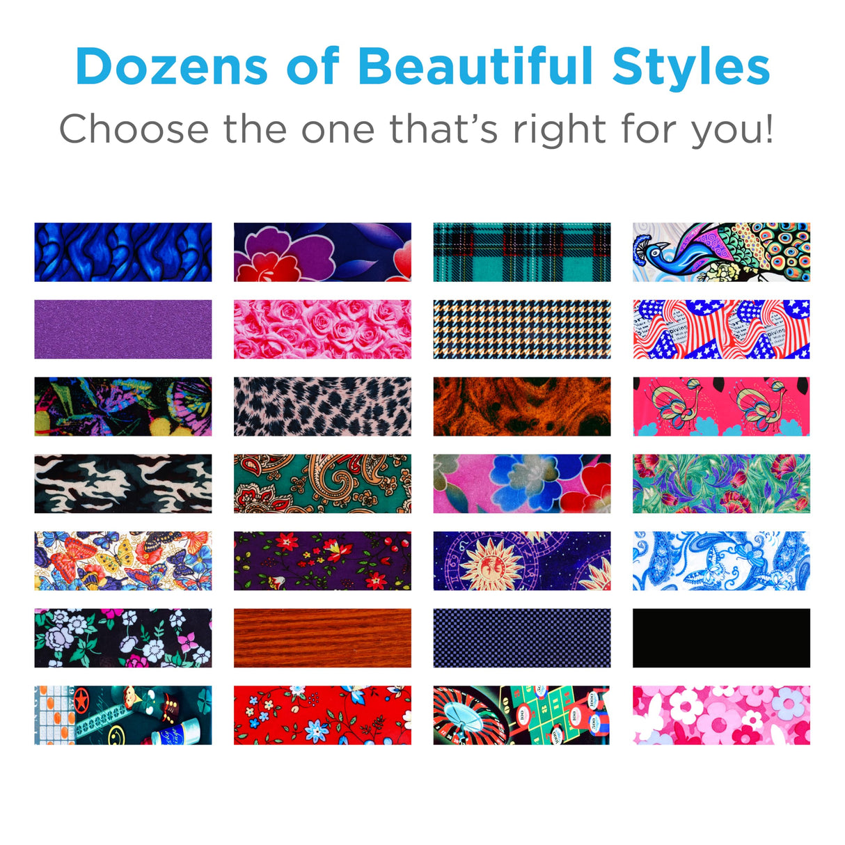 Designer Walking Cane with Offset Handle, Lightweight Adjustable Walking Stick with Carrying Strap, “Maui Flowers Design