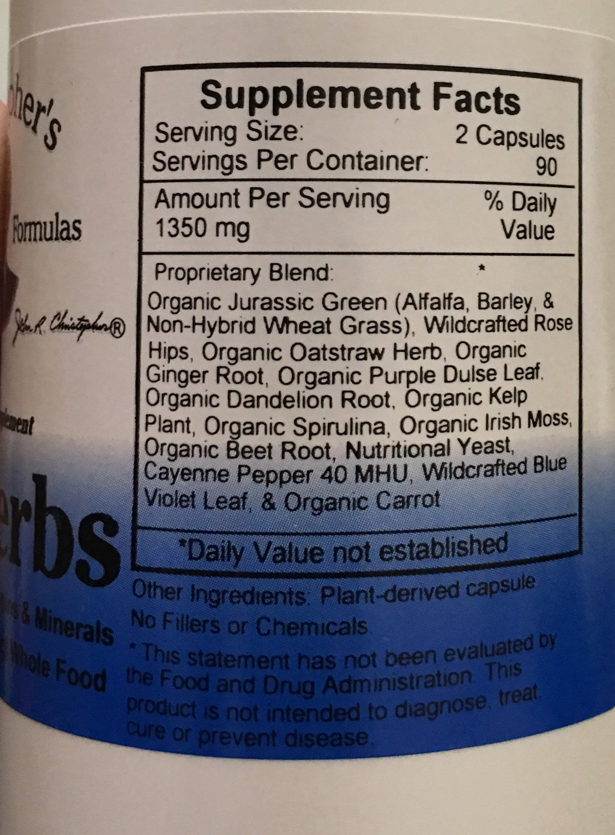 Christopher's Original Formulas Vitalerbs, Nutrient-Rich Herbal Supplement, 180 Veg Caps