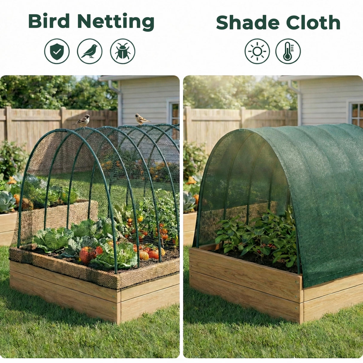 Gardzen Garden Hoops for Raised Beds Greenhouse Hoops, DIY Kit for Row Cover Garden Netting, All Season Plant Protection, 72 Pcs