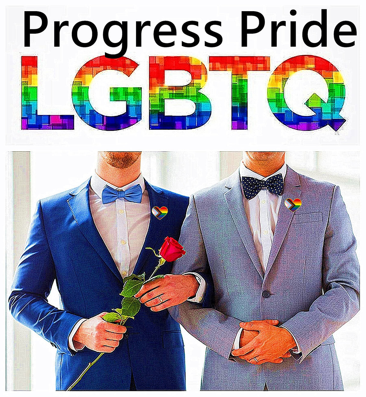 HAFILO 25/50/100 Metal Hearts Inclusive Progress Pride Pin Rainbow Gay Flag LGBTQ Progressive Lapel Pins for clothing Backpack hat Pride Month Decoration Gift Bulk (50)