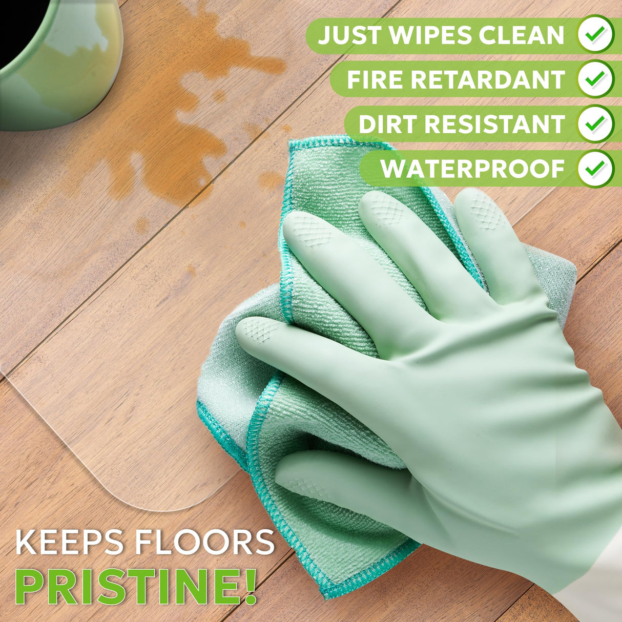 36"x48" Office Chair Mat for Hardwood Floor - Clear Desk Chair Mat, Non-Slip Floor Protector for Rolling Chairs, Rectangular Shape Compatible for Office and Gaming Chairs for Wood, Tile & Hard Floors