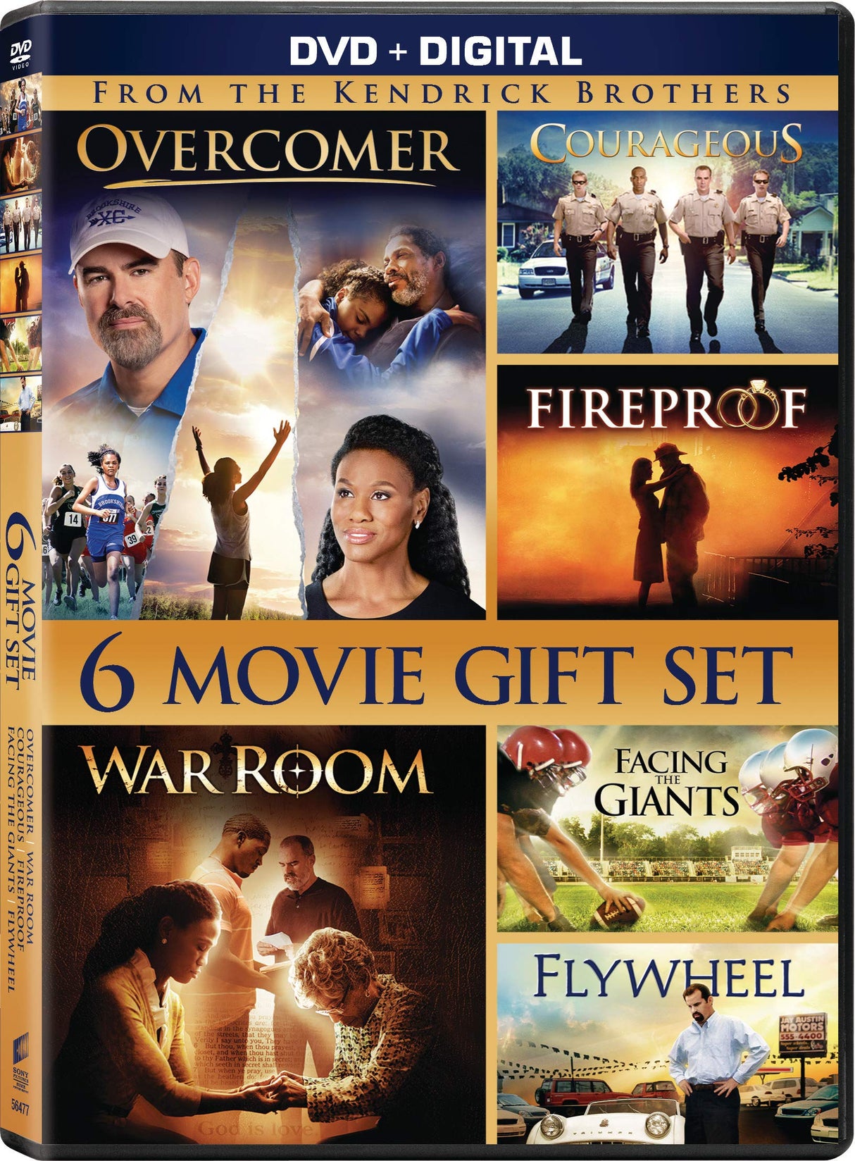 Courageous / Facing The Giants / Fireproof / Overcomer / Flywheel / War Room (2015) - Set - DVD + Digital