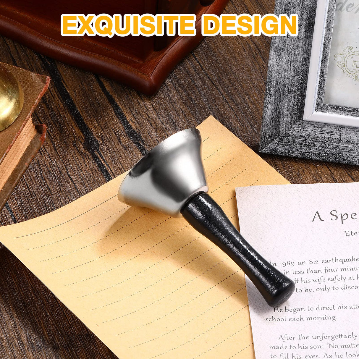 Yeshone 50 Pcs Loud Hand Bell Bulk Dinner Service Bell for Food Line Care for The Sick and Elderly Alarm Ringing Call for Pets Jingles Weddings Christmas Decoration(Silver)