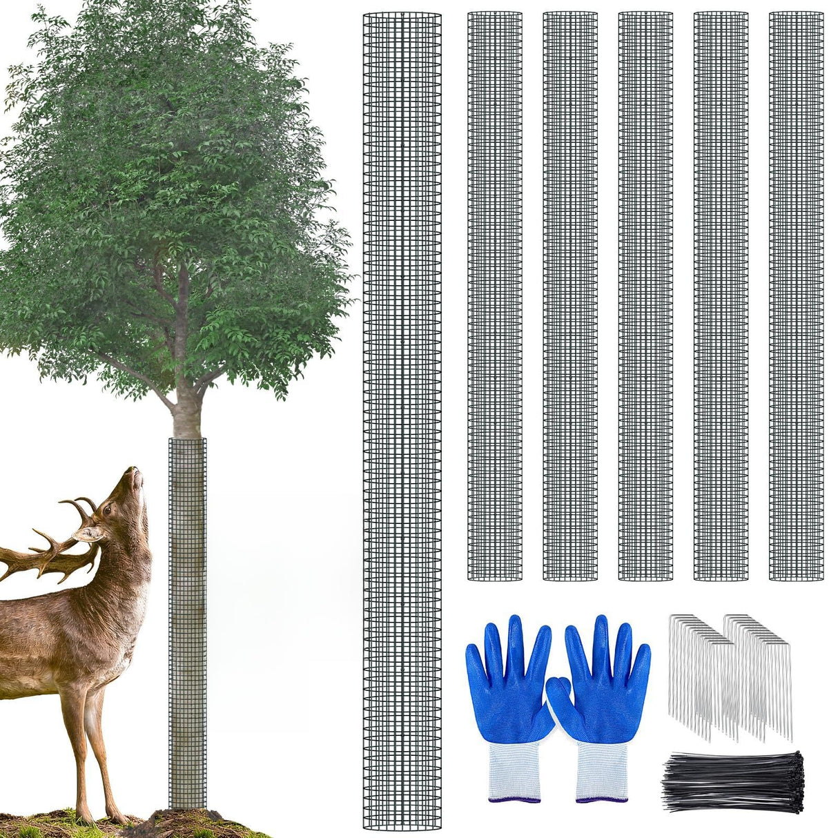 MUDEREK 6 Pack Metal Tree Trunk Protector-48