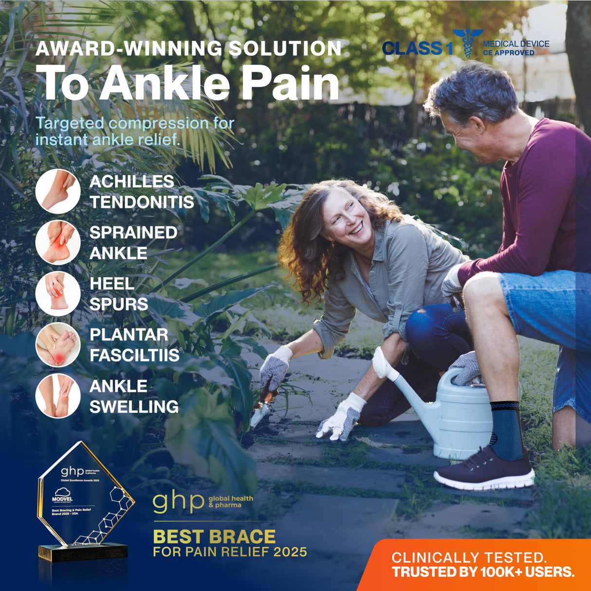 Modvel Foot & Ankle Brace Socks for Sprained Ankle Compression Sleeve - Plantar Fasciitis Relief Brace, Foot Support for pain Women & Men - Tendonitis & Arthritis Feet Sleeve, Stabilizing Ankles Wrap