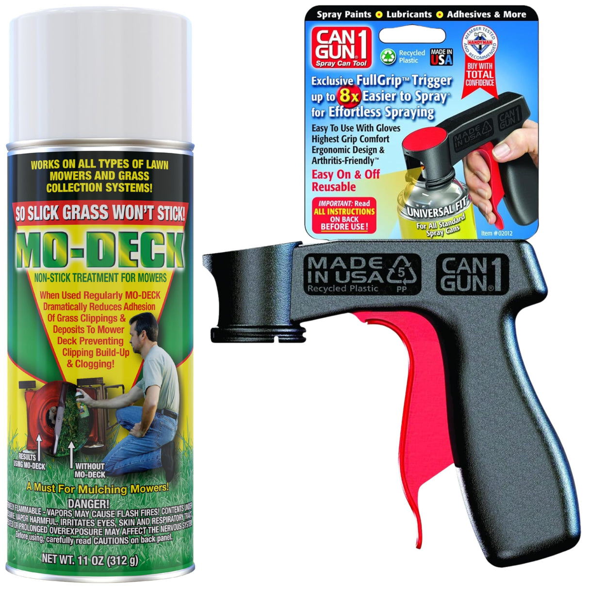 Mo Deck Lawn Mower A Nonstick Spray with CanGun1 – Pressurized Deters Grass & Clipping Buildup Reduces Clumping, Protects Deck from Corrosion, Easy Metal-Safe Spray-On by Flyleaf PRO (3 Cans - 11 oz.)