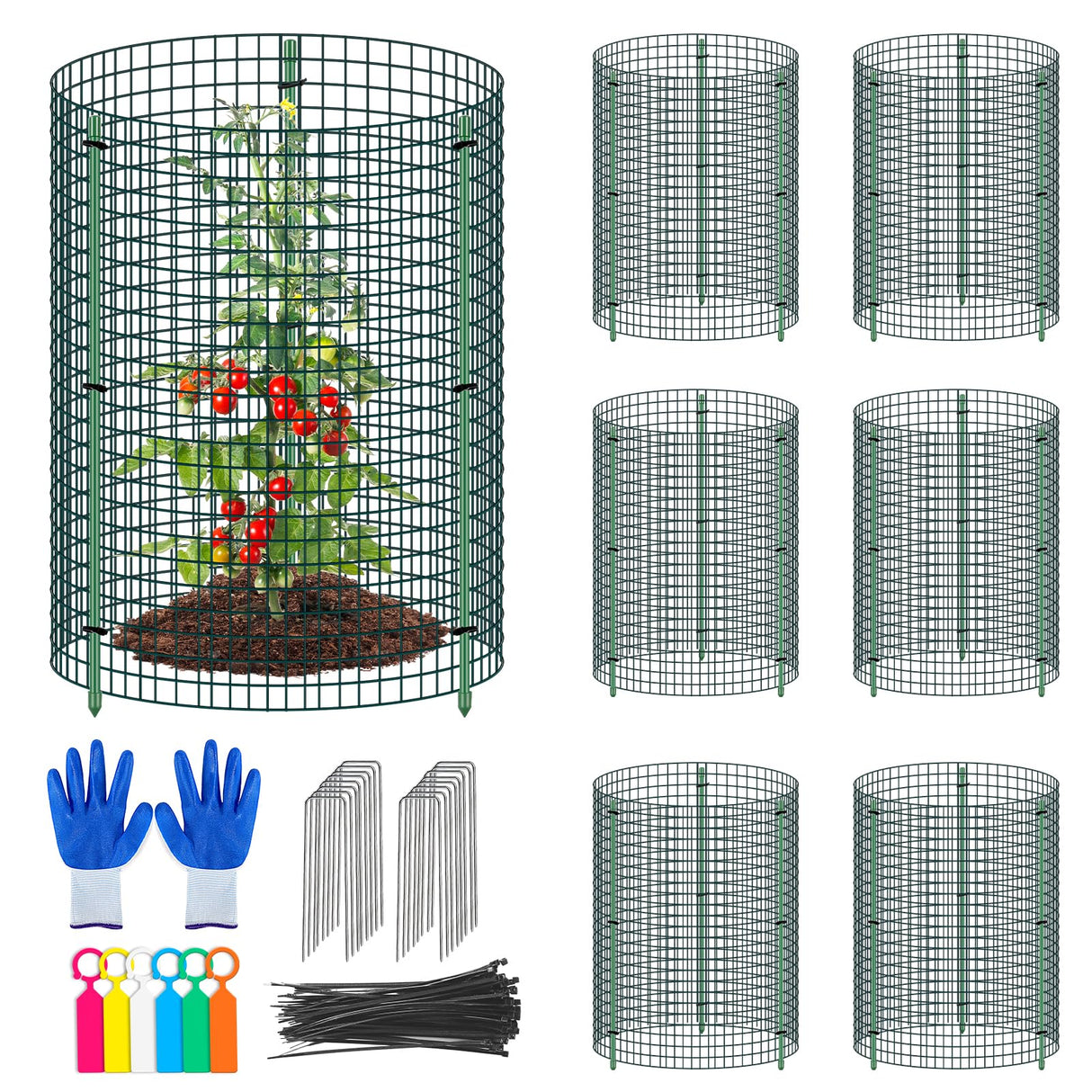 6 Set Wire Plant Protector from Animals - 12"x16" 18Pcs Metal Mesh