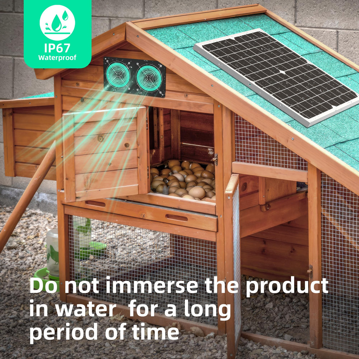 TIMEBAL Solar Powered Exhaust Fan for Shed, 350 CFM High Airflow Solar Vent Fan with Dual Waterproof Fans, Outdoor Cooling Ventilation for Chicken Coop, Greenhouse, Dog House
