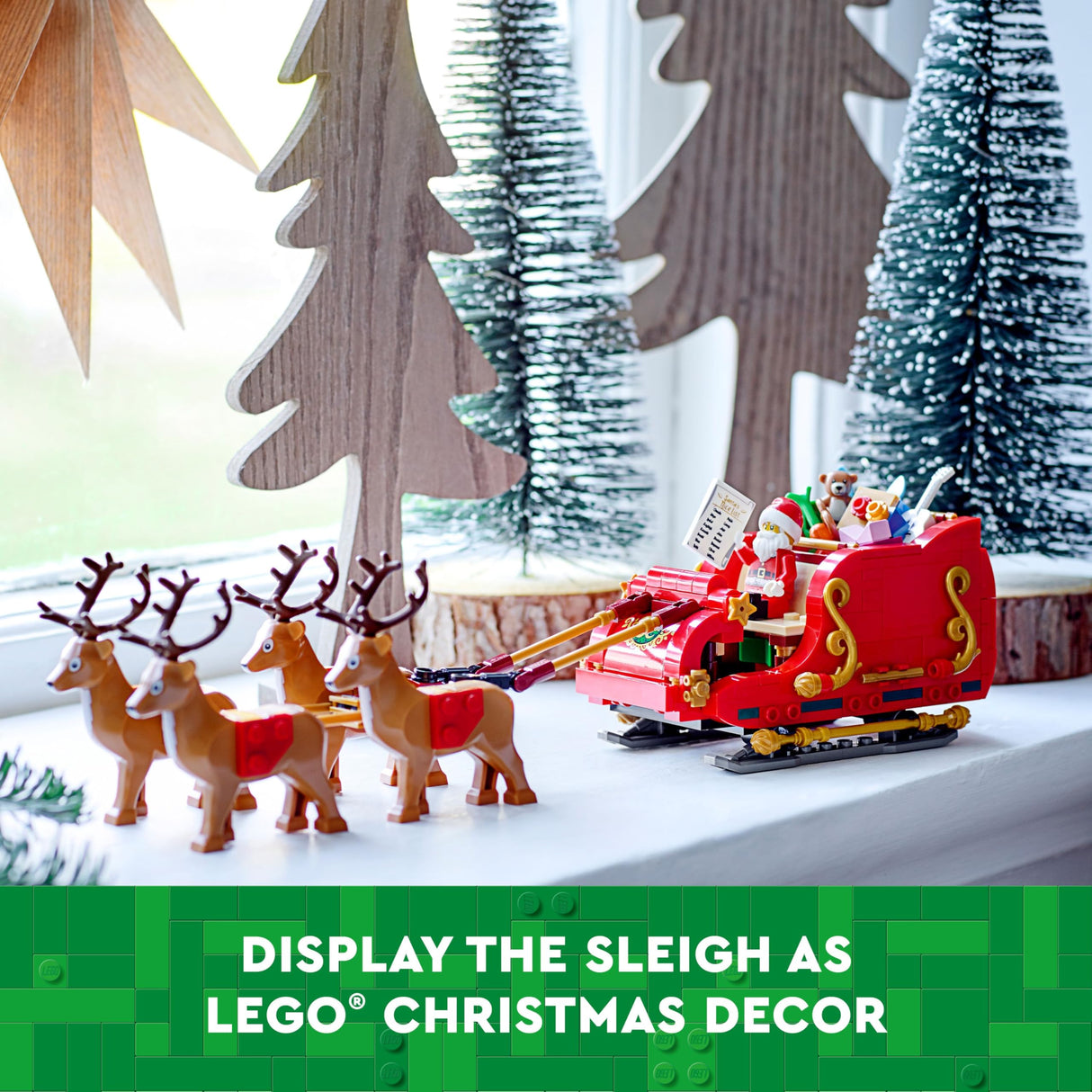 LEGO Santa's Sleigh - Building Toys for Kids, Boys & Girls, Ages 9+ - Indoor Christmas Decorations for Home W/Santa Claus Figurine & Reindeer - Gifts for Boys & Girls - 40499