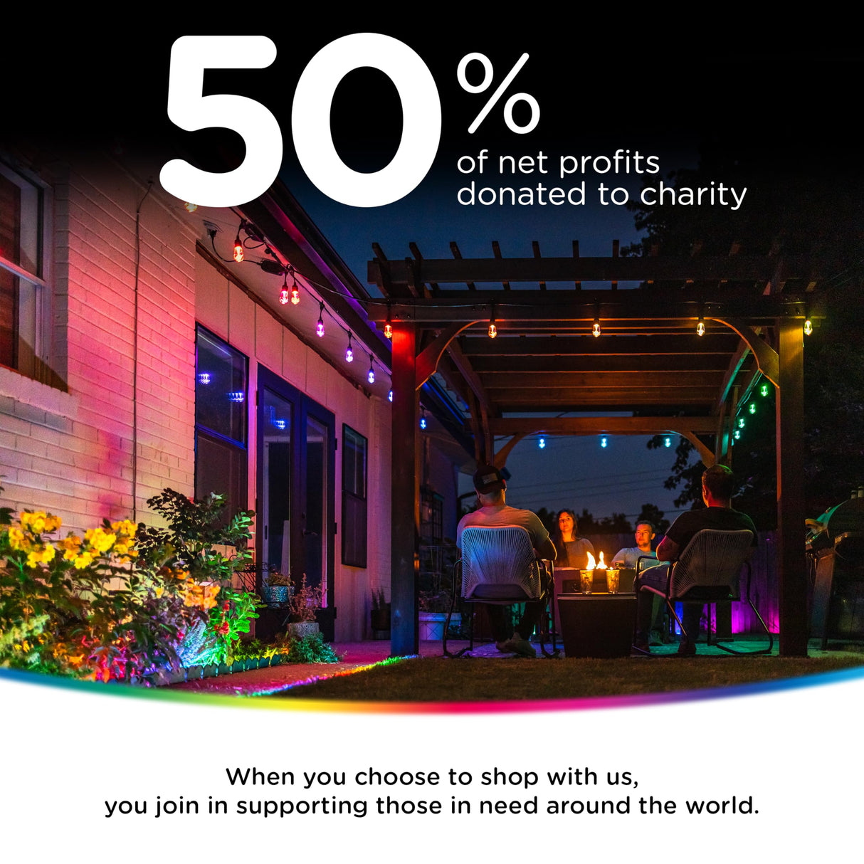 Enbrighten Vibe Eternity Permanent Outdoor Lights for House, 100 Feet, 72 RGBWIC LEDs, Close Spacing, 33lm, Color Changing, Christmas, Eave Lighting, Smart App, Works with Alexa, Google Home, 82730