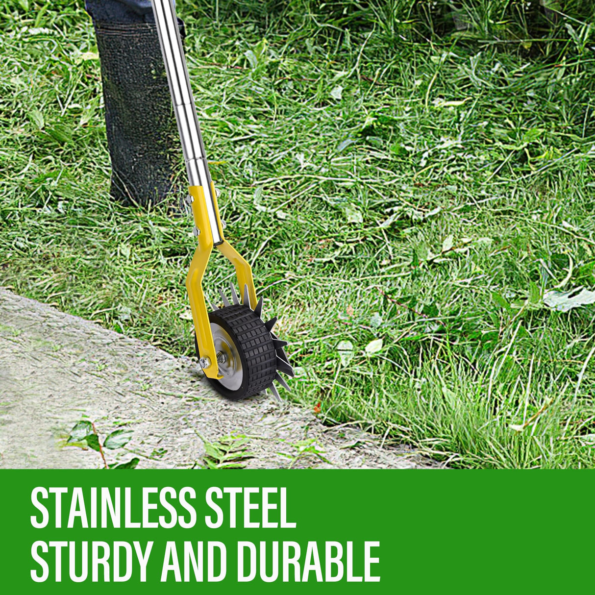 YEELOR Wheel Rotary Edger,Edger for Lawn Edges Alongside Sidewalks & Driveways,with A 58-Inch Adjustable Handle, Ideal for Enhancing The Beauty of Sidewalks, Driveways, and Garden Lawn Edges