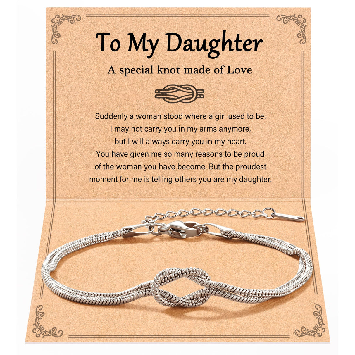 Daughter Gifts from Mom, Mothers Day Birthday Gifts Daughter Knot Bracelet