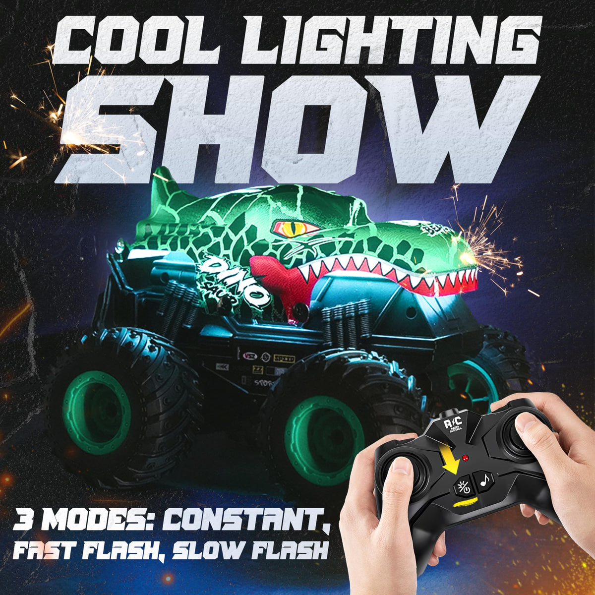 BEZGAR Monster Truck Toys, 1:20 Remote Control Car with Light & Music