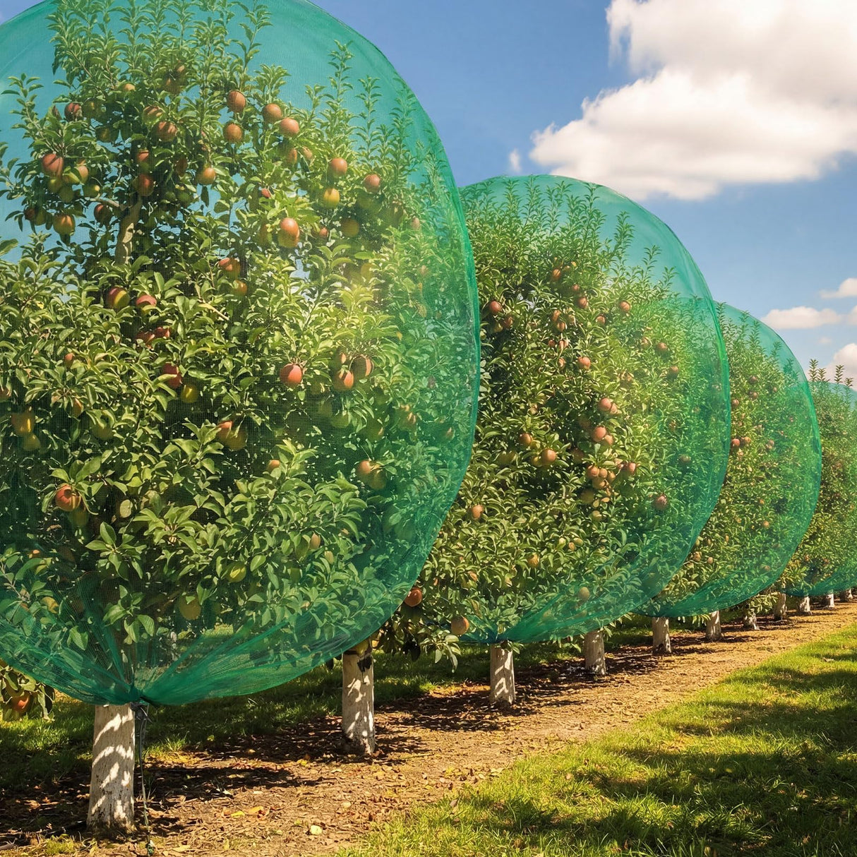 Ribbonlic 20W x 20L Ft Extra Large Fruit Tree Netting Cover with Zipper and Drawstring, Plant Protection Netting Insect Bird Barrier for Garden Cherry Trees Peach, Keep Birds Squirrels Cicadas Out