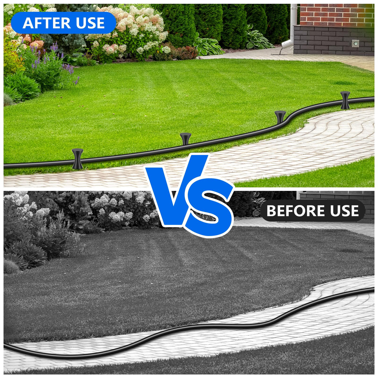 5-Piece Garden Hose Guide for Plant Protection, Interlocking PETG Guide for Guiding Water Hoses, Flower Bed Liner, Tool-Free Assembly