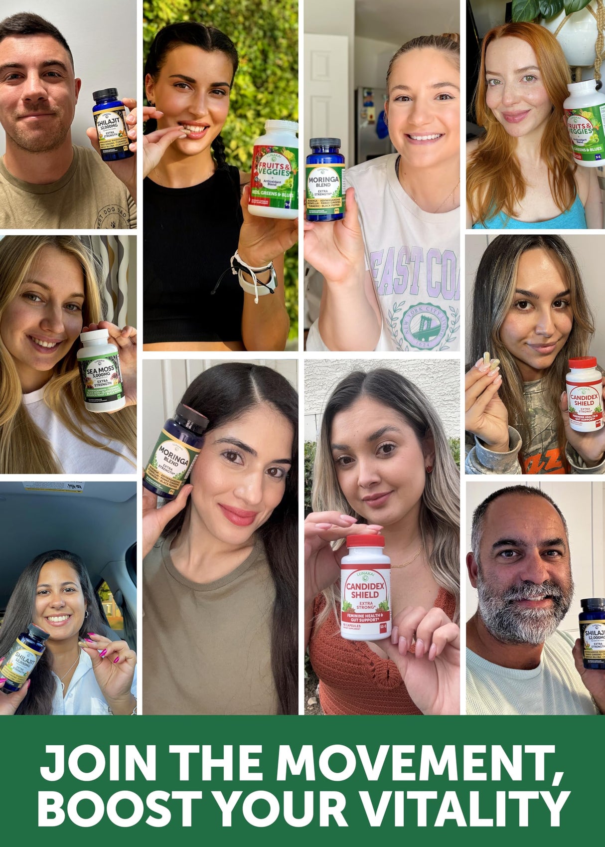 Lunakai USA Made Pure Moringa Capsules – 7850mg Advanced Moringa Leaf Extract Supplement with Ashwagandha, Boswellia, Ginseng & Turmeric, 60ct