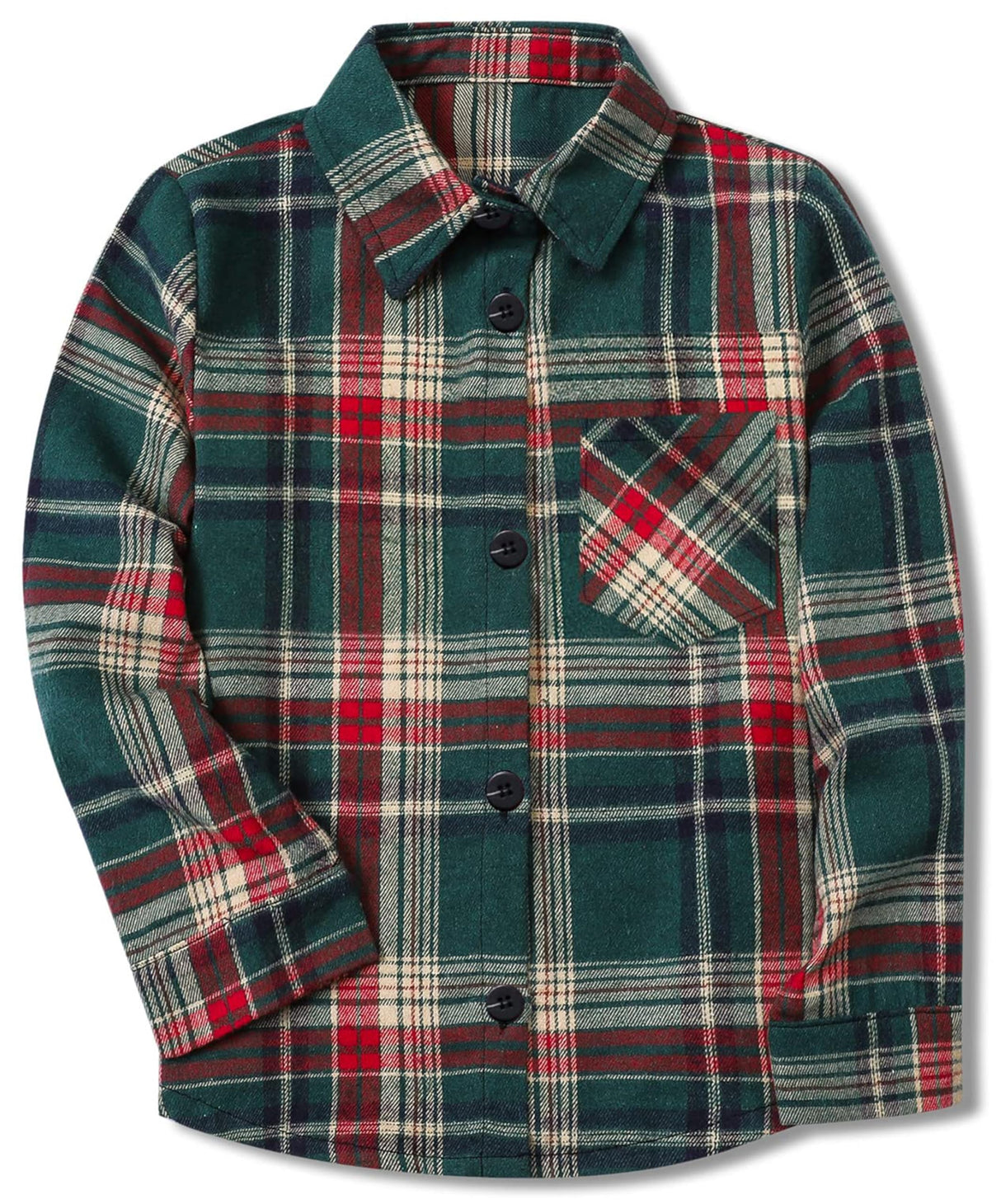 Mens Plaid Shirts Casual Long Sleeve Button Down Plaid Shirt Dad and Son Matching Shirts Christmas Green Plaid, 2XL