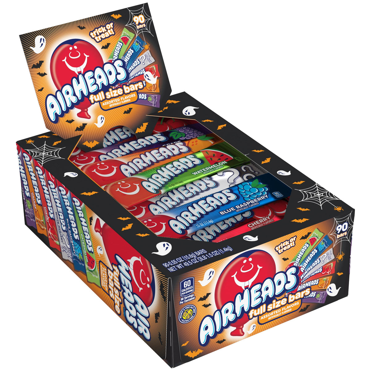 Airheads Full-Size Candy Bars, Halloween Variety Pack, 90 Count Box