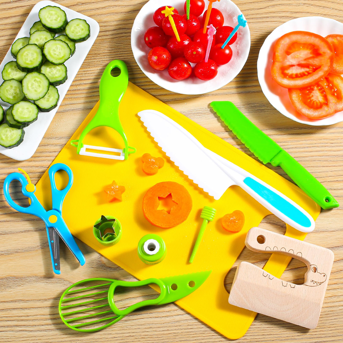 40Pcs Kids Knife Set for Real Cooking | Montessori Kitchen Tools | Age 4-12
