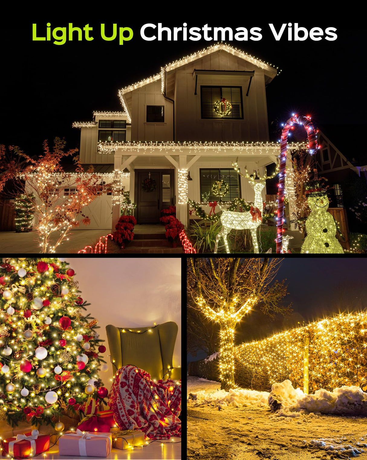 Super Long 500 LED 178FT Christmas Lights, Bright Bubble Led Christmas Tree Lights w/ 8 Modes & Memory, 2024 Upgraded Twinkle LED String Lights for Indoor Outdoor Xmas Party Decorations, Warm White