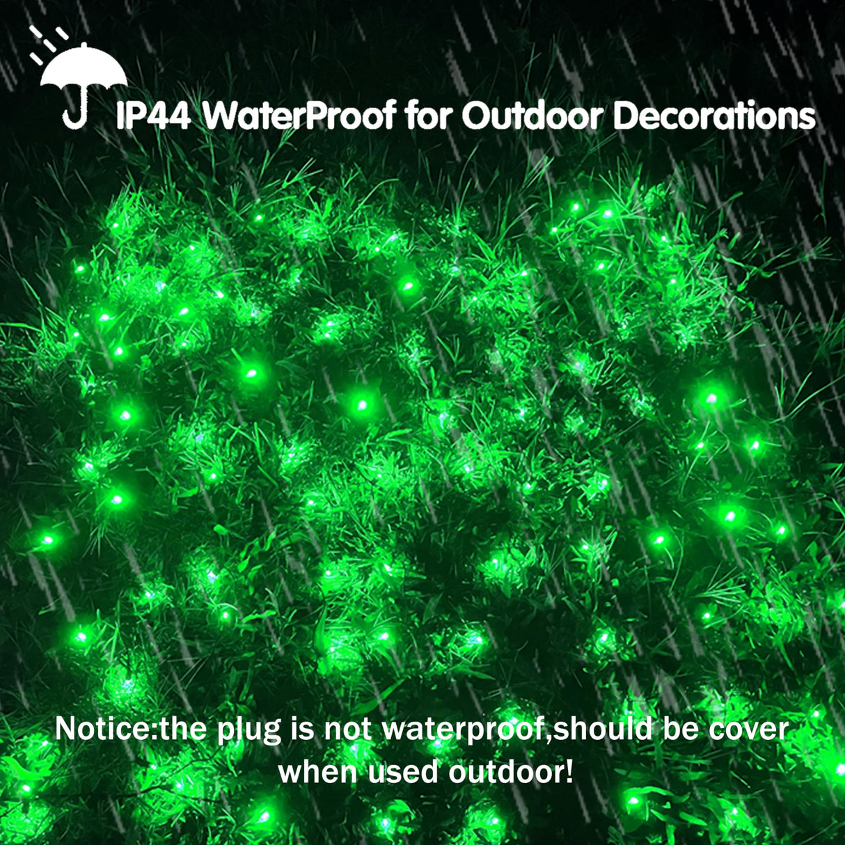 HISHINY Christmas Net Lights Outdoor, 5ftx5ft 100LED Green Wire, Connectable Bush Mesh Net Lights String for Christmas,St Patricks Party,Shrub,Yard,Tree (Green)